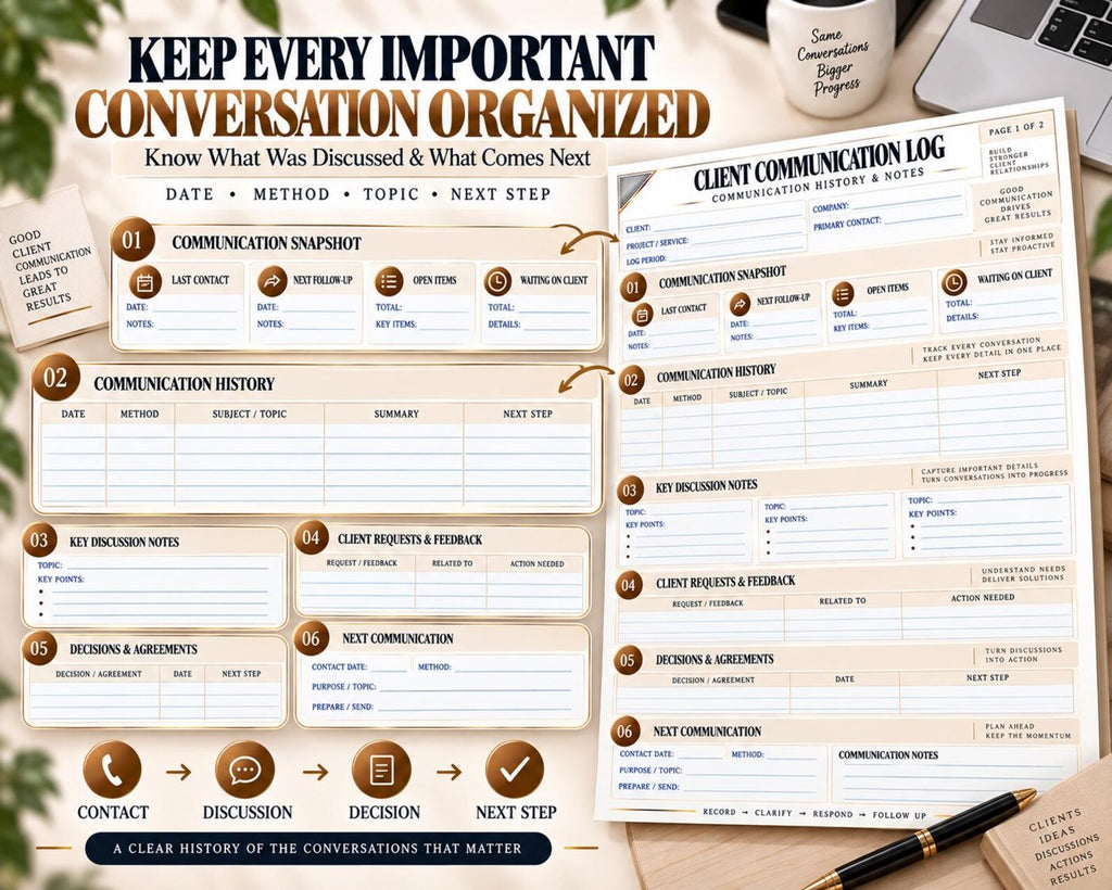 Multi-Page Client Communication Log — image 3 of 10