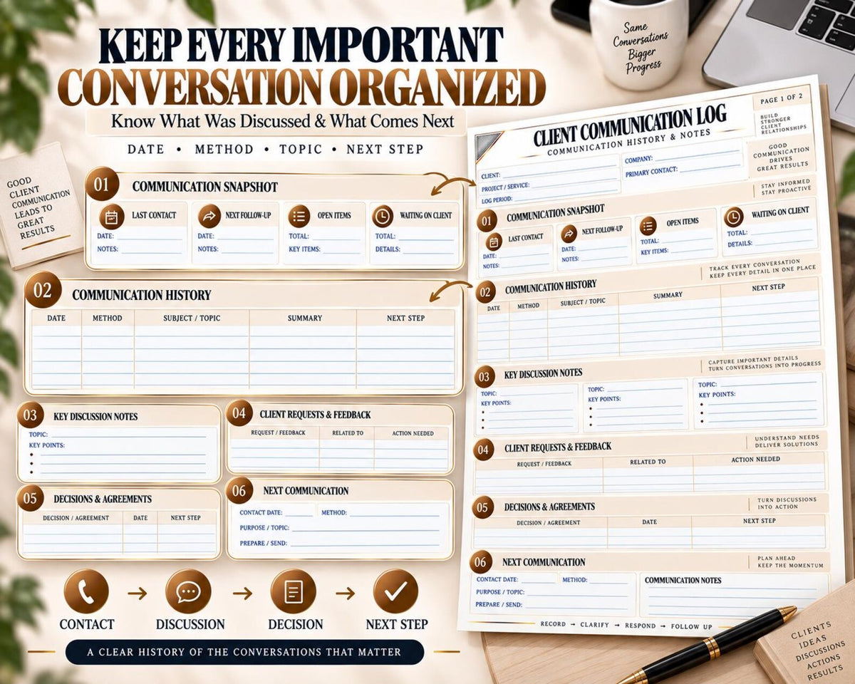 Multi-Page Client Communication Log — image 3 of 10