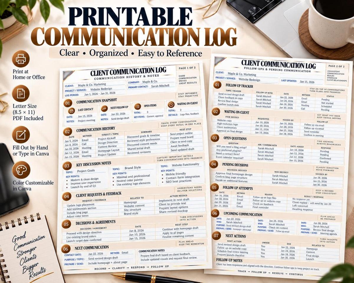 Multi-Page Client Communication Log — image 7 of 10