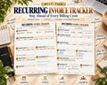 Recurring Invoice Tracker Canva worksheet preview