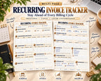 Recurring Invoice Tracker Canva worksheet preview