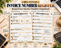 Invoice Number Register Canva worksheet preview