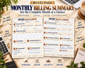 Monthly Billing Summary Canva worksheet preview