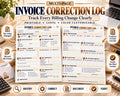 Invoice Correction Log Canva worksheet preview