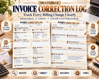 Invoice Correction Log Canva worksheet preview
