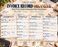 Invoice Record Organizer Canva worksheet preview