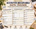 Accounts Receivable Aging Tracker Canva worksheet preview