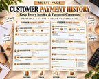 Customer Payment History Canva worksheet preview