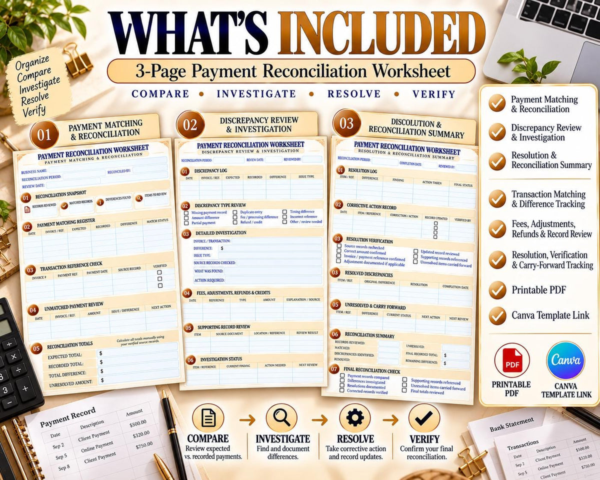 Payment Reconciliation Worksheet — source listing image 10