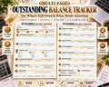 Outstanding Balance Tracker Canva worksheet preview