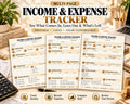 Income & Expense Tracker Canva worksheet preview