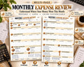Monthly Expense Review Canva worksheet preview