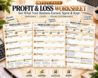 Profit & Loss Worksheet Canva worksheet preview
