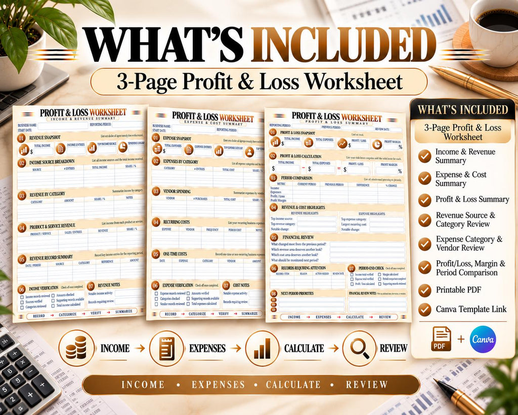 Profit & Loss Worksheet — source listing image 10