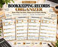 Bookkeeping Records Organizer Canva worksheet preview