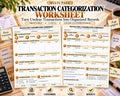 Transaction Categorization Worksheet Canva worksheet preview