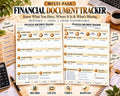 Financial Document Tracker Canva worksheet preview