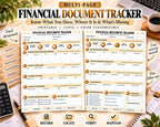 Financial Document Tracker Canva worksheet preview