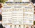 Monthly Cash Flow Planner Canva worksheet preview