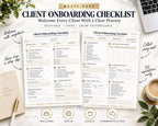 Preview of Multi-Page Client Onboarding Checklist digital Canva worksheet template