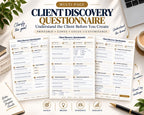 Preview of Multi-Page Client Discovery Questionnaire digital Canva worksheet template