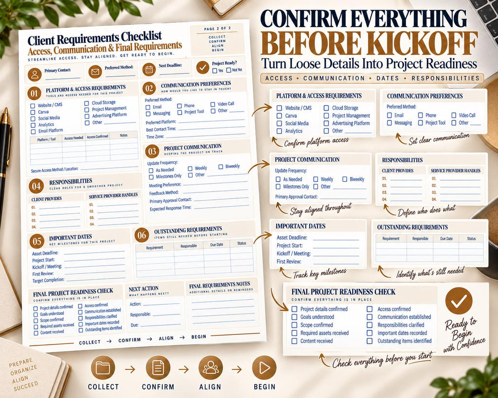 Multi-Page Client Requirements Checklist — image 4 of 10