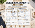 Preview of Multi-Page Client Requirements Checklist digital Canva worksheet template