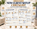 Preview of Multi-Page New Client Setup Checklist digital Canva worksheet template