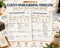 Preview of Multi-Page Client Onboarding Timeline digital Canva worksheet template