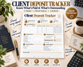 Preview of Client Deposit Tracker digital Canva worksheet template