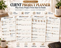 Preview of Multi-Page Client Project Planner digital Canva worksheet template
