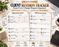 Preview of Multi-Page Client Revision Tracker digital Canva worksheet template
