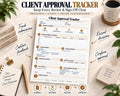 Preview of Client Approval Tracker digital Canva worksheet template