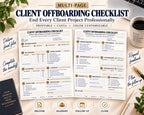 Preview of Multi-Page Client Offboarding Checklist digital Canva worksheet template