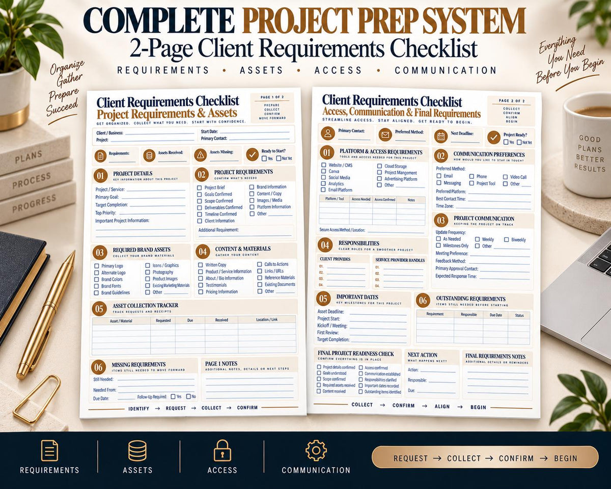 Multi-Page Client Requirements Checklist — image 2 of 10