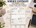 Preview of Service Estimate Template digital Canva worksheet template