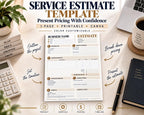Preview of Service Estimate Template digital Canva worksheet template