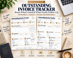 Preview of Multi-Page Outstanding Invoice Tracker digital Canva worksheet template