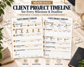 Preview of Multi-Page Client Project Timeline digital Canva worksheet template