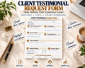 Preview of Client Testimonial Request Form digital Canva worksheet template