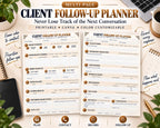Preview of Multi-Page Client Follow-Up Planner digital Canva worksheet template