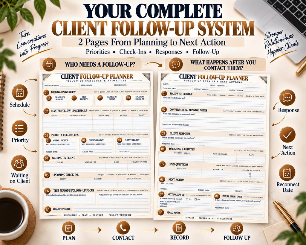 Multi-Page Client Follow-Up Planner — image 2 of 10