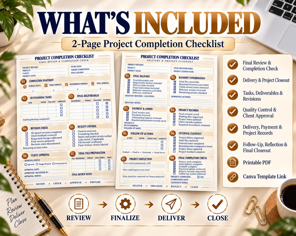 Multi-Page Project Completion Checklist — image 10 of 10